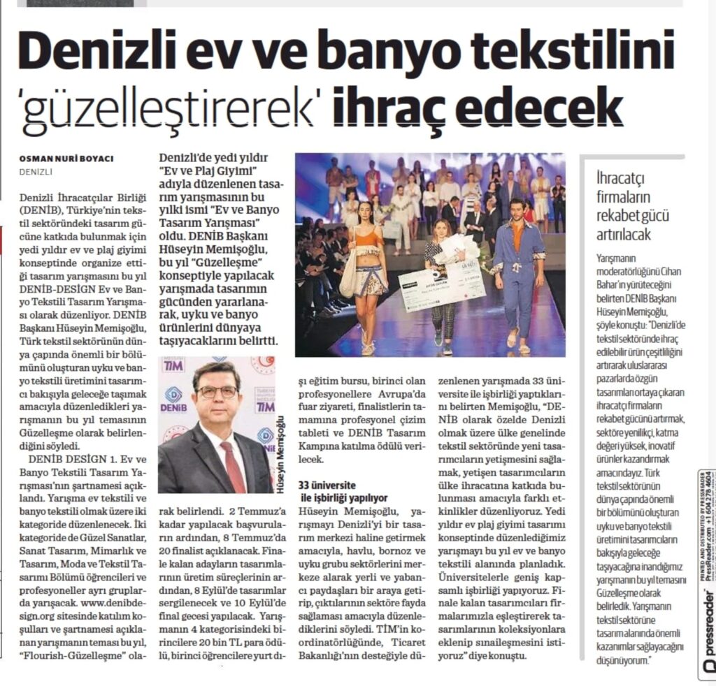 Denizli ev ve banyo tekstilini ‘güzelleştirerek’ ihraç edecek